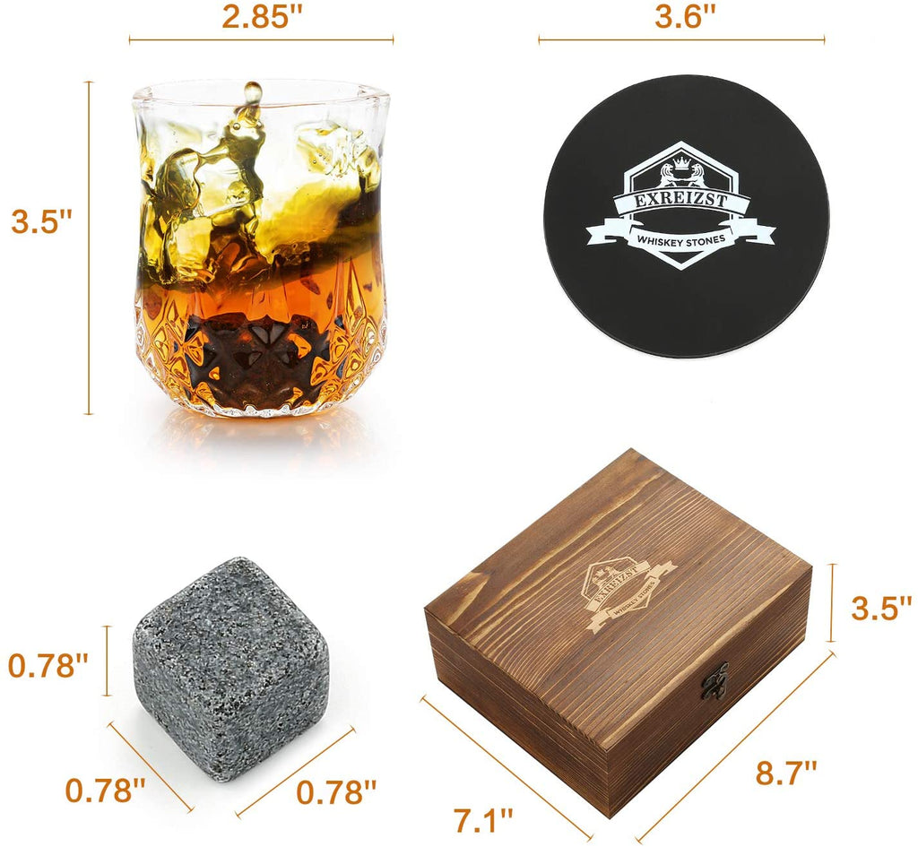 Whiskey Stones & Glasses Set
