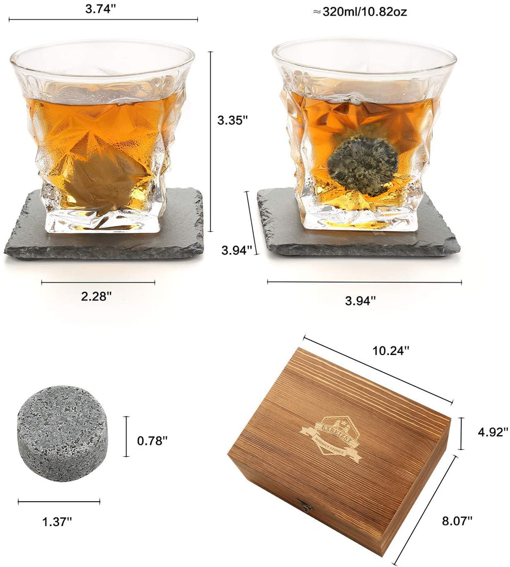 Whiskey Stones & Glasses Set
