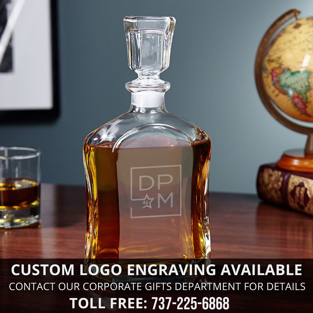Ultra Rare Edition Custom Whiskey Decanter Set with Sculpted Glasses