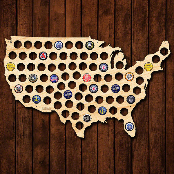 Beer Cap Map of USA - Large
