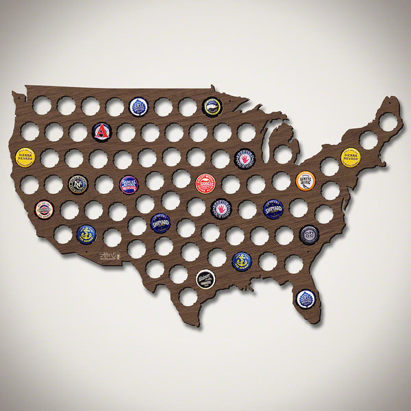 Beer Cap Map of USA - Large