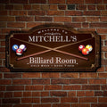 Billiard Room Personalized Wood Home Sign
