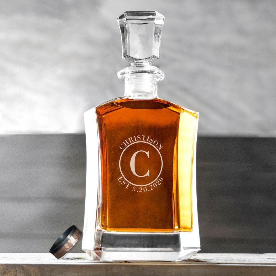 Personalized Whiskey Decanter - 8 Monogram Designs