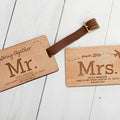 Personalized Couples Wood Luggage Tags - Set of 2