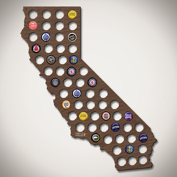 California Beer Cap Map - Large