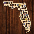Florida Beer Cap Map - Large