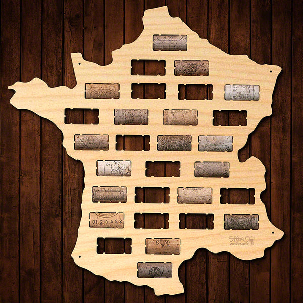 France Wine Cork Map