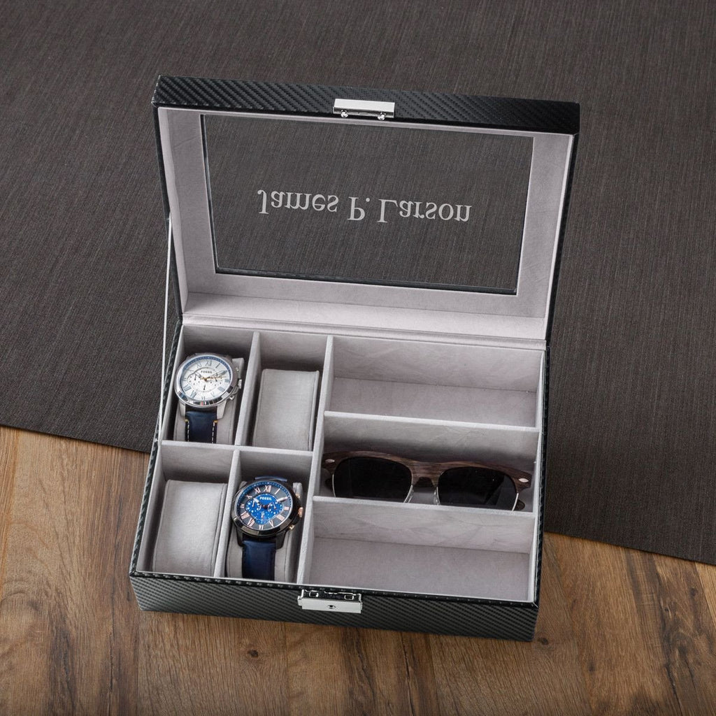 Personalized Watch Box & Sunglasses Box Combo