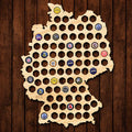 Beer Cap Map of Germany