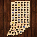 Indiana Beer Cap Map - Large