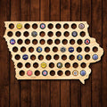 Iowa Beer Cap Map - Large