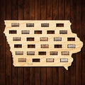 Iowa Wine Cork Map
