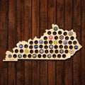 Kentucky Beer Cap Map - Large