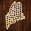 Maine Beer Cap Map - Large