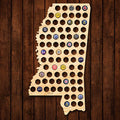 Mississippi Beer Cap Map - Large