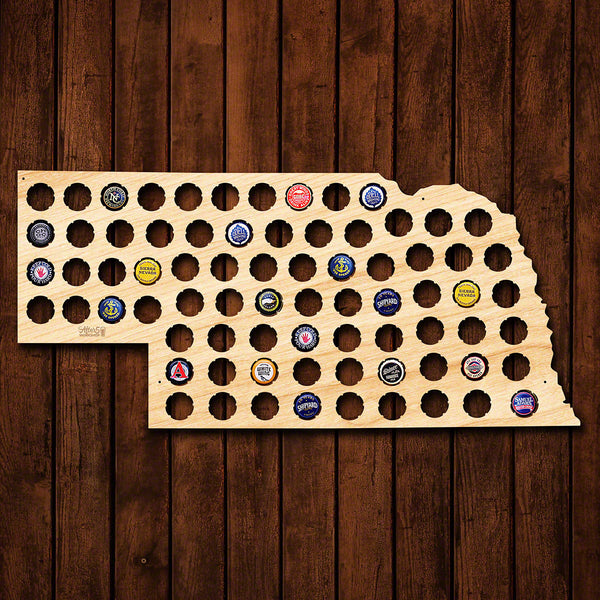 Nebraska Beer Cap Map - Large