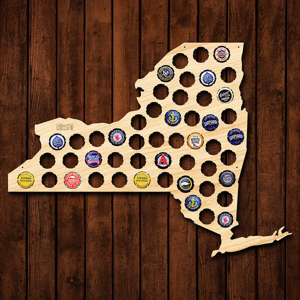 New York Beer Cap Map - Large