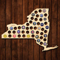 New York Beer Cap Map - Large