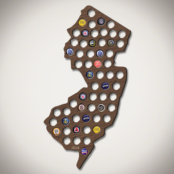 New Jersey Beer Cap Map - Large