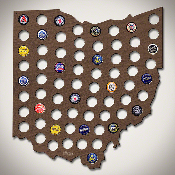 Ohio Beer Cap Map - Large