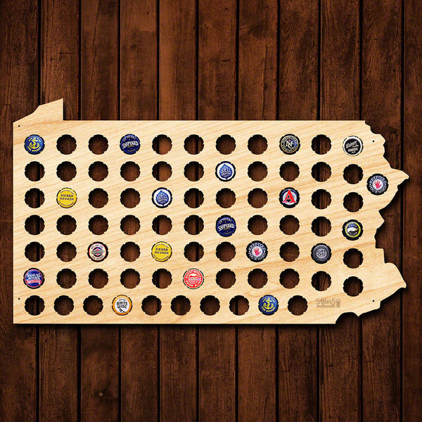 Pennsylvania Beer Cap Map