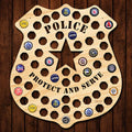 Police Badge Beer Cap Map