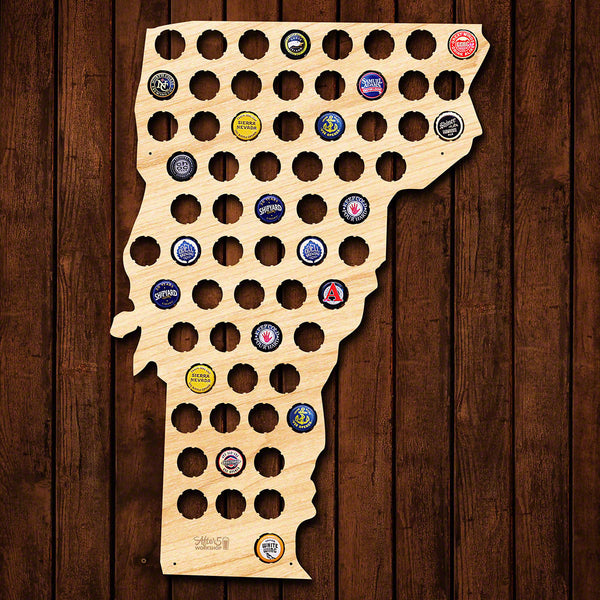 Vermont Beer Cap Map - Large