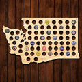 Washington Beer Cap Map - Large