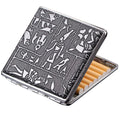 Men Business Gift Cigarette Storage Holder Cigarette Case Slim Leather Metal Storage Box for 20 Cigarettes(Silver)