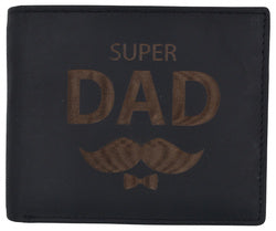 Men Super Dad Stamped Wallet w/ RFID Technology