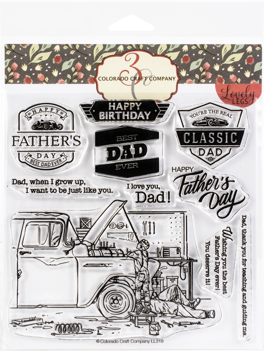 Colorado Craft Company Clear Stamps 6"X6"-Father & Son-Lovely Legs