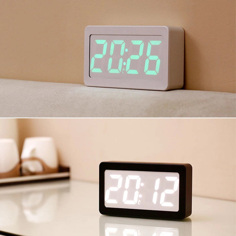 Digital LED RGB Alarm Clock Temperature Display with 115 Colors White