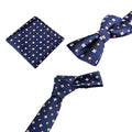 Fashionable Formal/Informal Ties Set, Necktie/Bow Tie/Pocket Square Black Skull