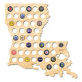 Louisiana Beer Cap Map - Large