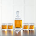 Personalized Decanter set with 4 Lowball Whiskey Glasses